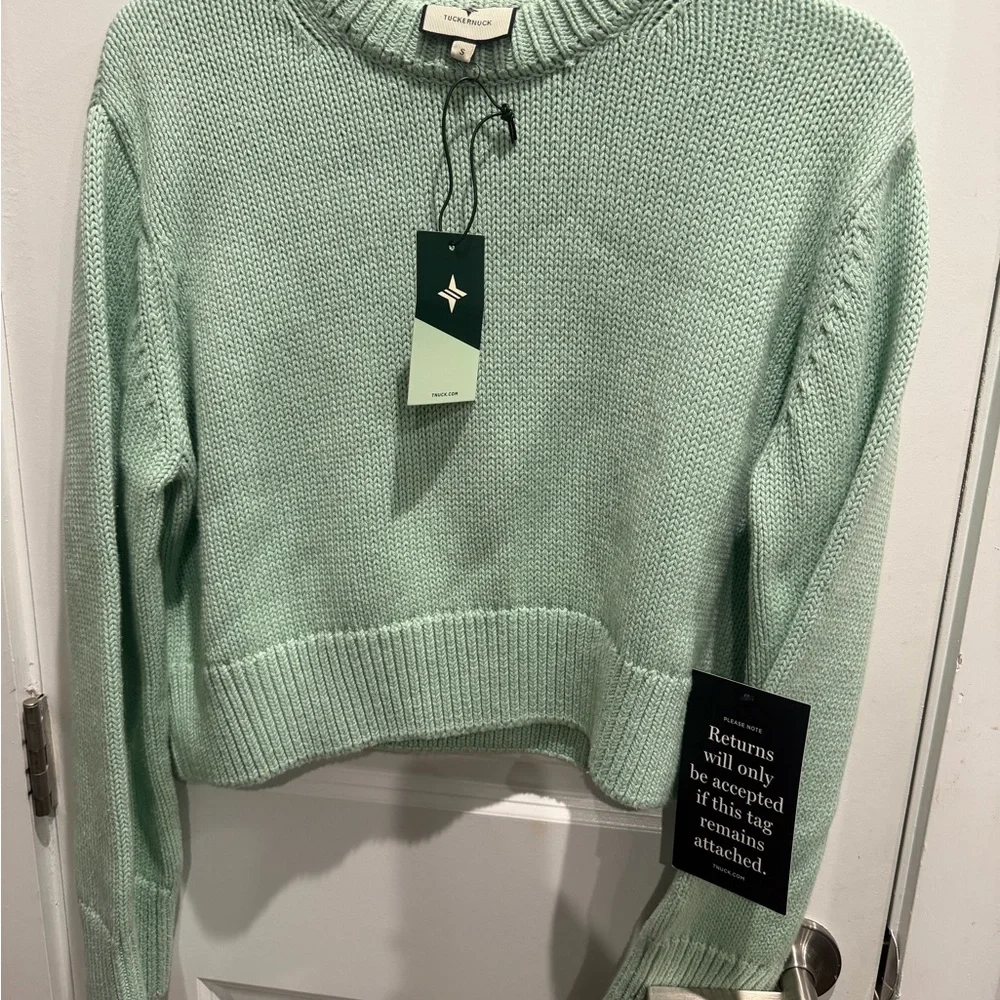 Tuckernuck Mint Green Knit Sweater Size Small - Picture 8 of 12